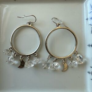 NWT Fierce Forward Night Sky Quartz Moon Hoops